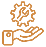 Mask group-1 Hand holding gear with wrench icon.