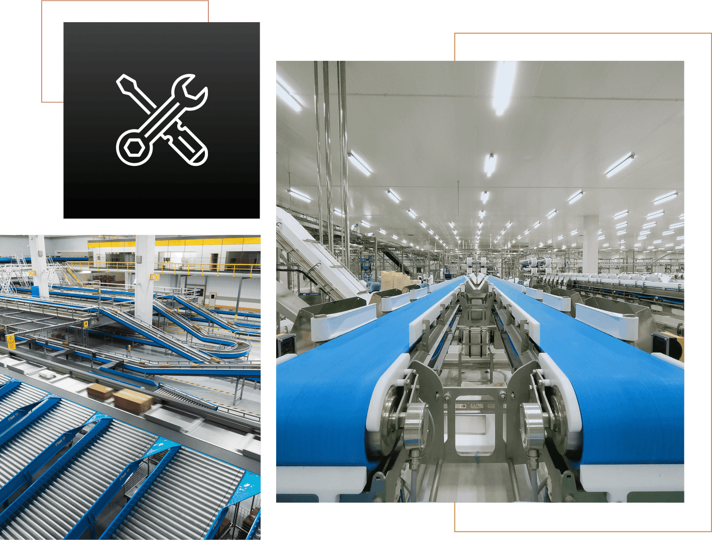 Group 4 Industrial conveyor system in a factory setting.